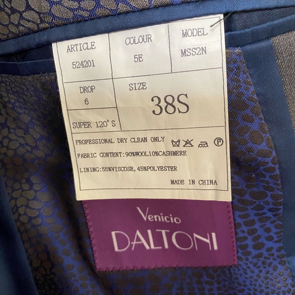 Men's Suit and Pants- Venicio Daltoni 38S (Gray, wool/cashmere) - Picture 10 of 11